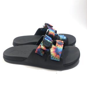 Chaco Chillows Womens Slide Sandal Rainbow Tie Die Size 8 GUC